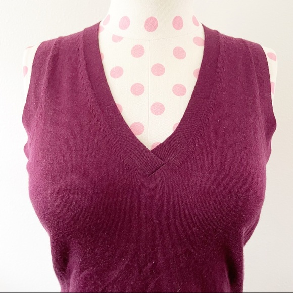 Faconnable Sweater Vest Maroon Crimson V-Neck Women’s XS - Picture 2 of 8